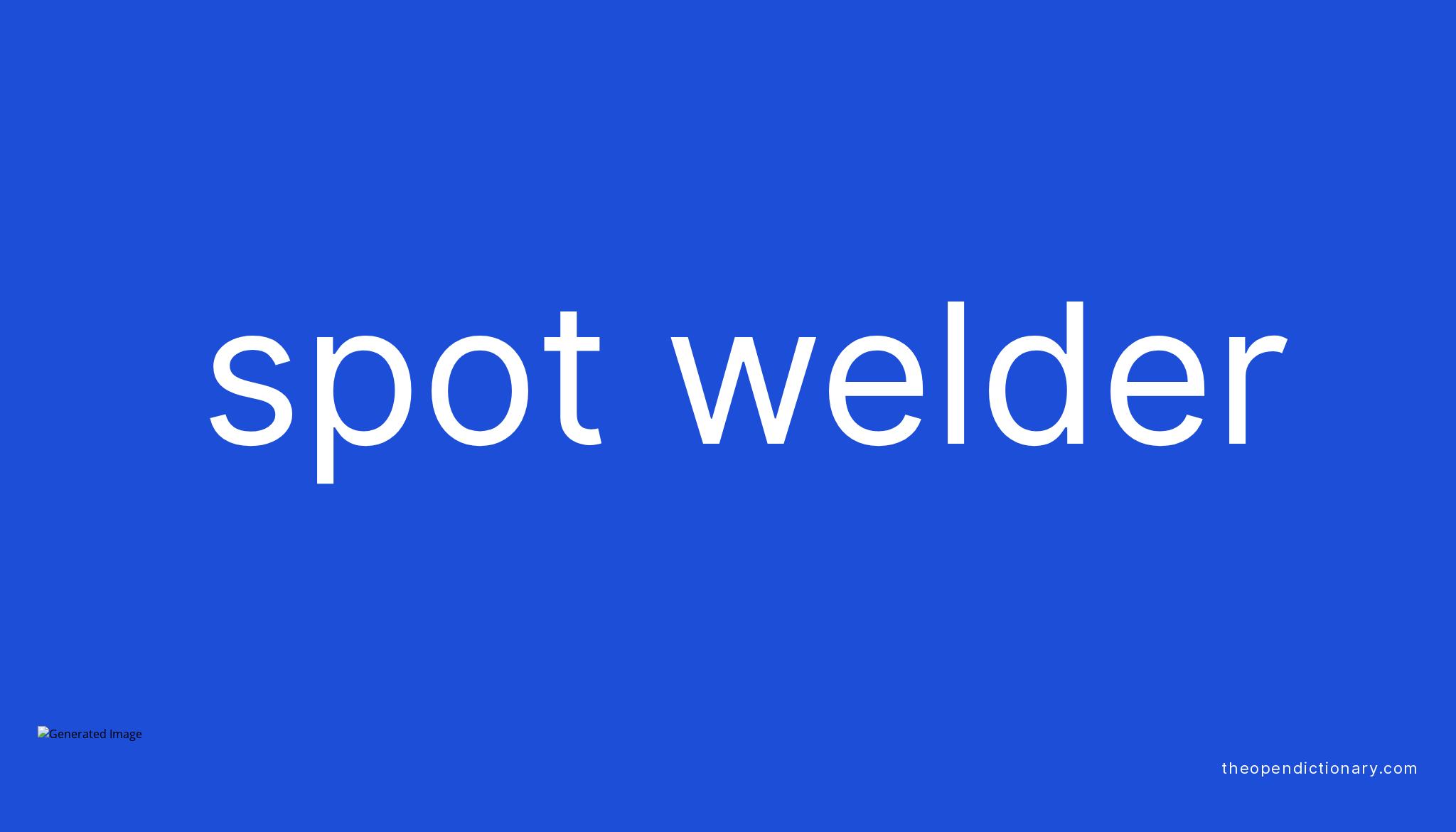 Spot welder Meaning of Spot welder Definition of Spot welder